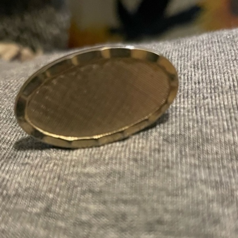 Vtg Modern Oval Cufflinks Brushed Gold Metal (2 cuff links)​​​